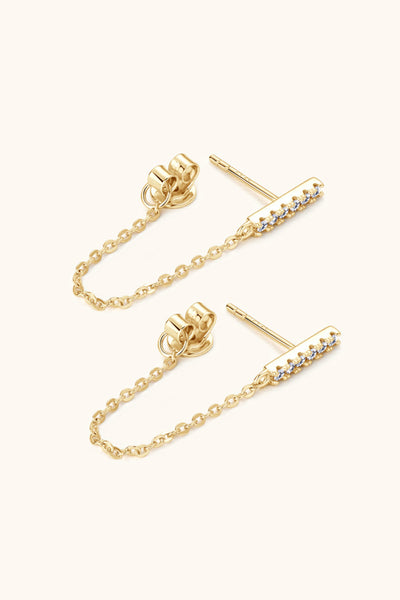 Moissanite 925 Sterling Silver Connected Earrings for Elegance