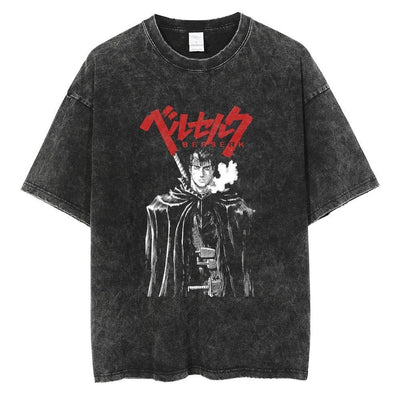 Vintage Washed Black Streetwear Tee for Men Stylish Fit