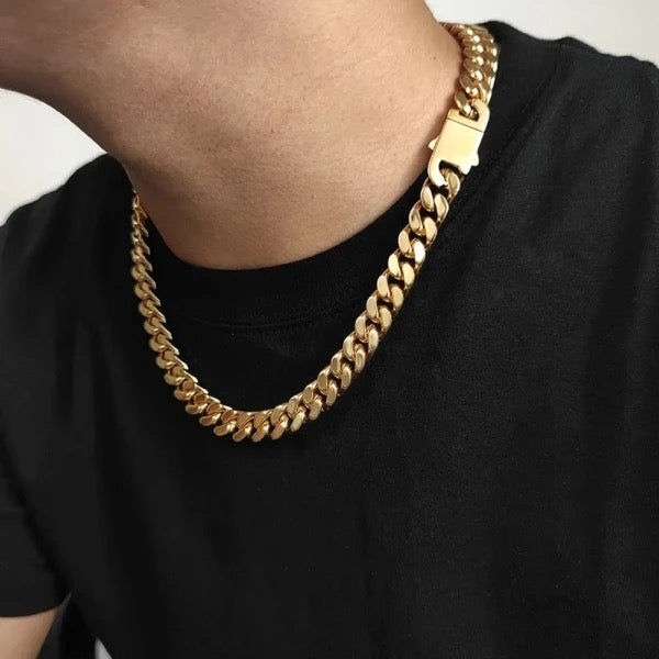 Stainless Steel Men’s Cuban Link Chain Necklace