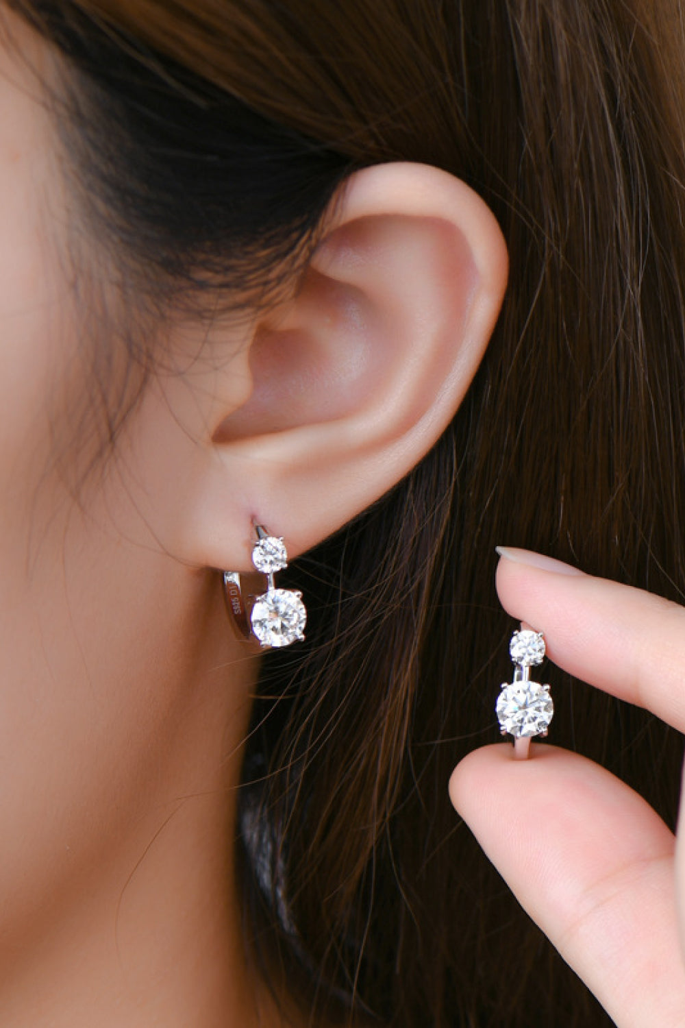 1.3 Carat Moissanite 925 Sterling Silver Earrings Set