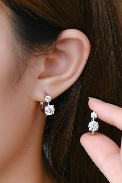 1.3 Carat Moissanite 925 Sterling Silver Earrings Set