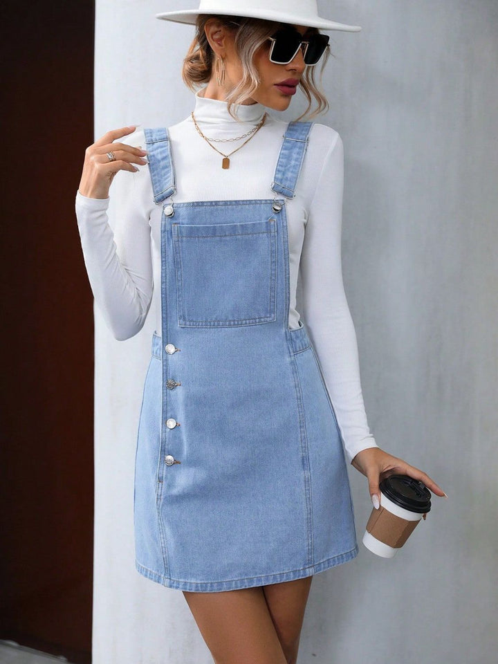 Casual Chic Denim Overall Dress