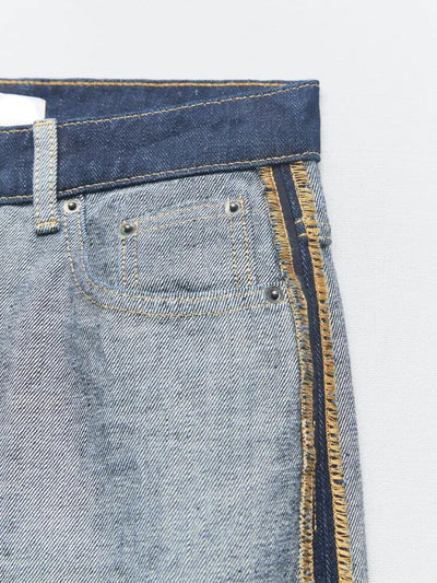 Autumn-Ready Women's High-Waisted Wide-Leg Jeans Reverse Design