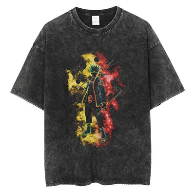 Naruto Vintage Washed Cotton Tee Harajuku Ninja Apparel