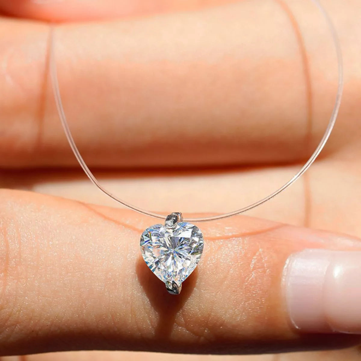 1 Carat Heart-Shaped Pendant Necklace