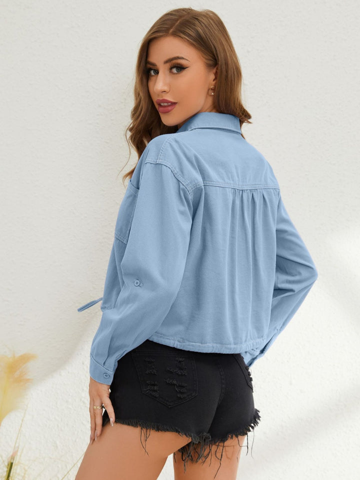 Chic Sheer Long Sleeve Button-Up Shirt with Collared Neckline