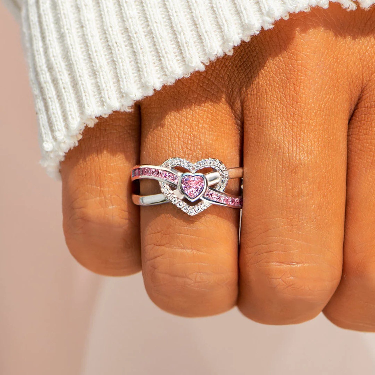 Heart Shape Zircon 925 Sterling Silver Ring for Women