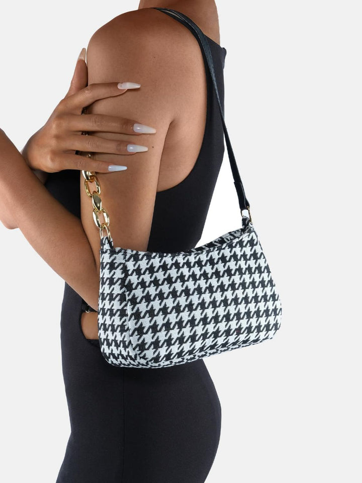 Houndstooth Polyester Handbag