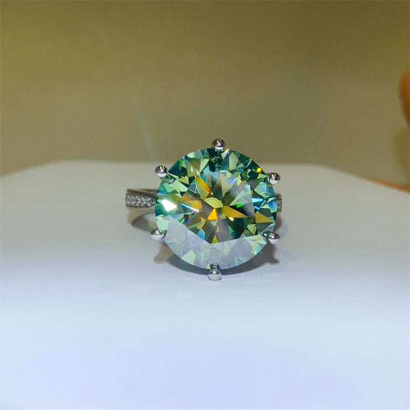 10 Carat Moissanite 925 Sterling Silver Ring for Elegance