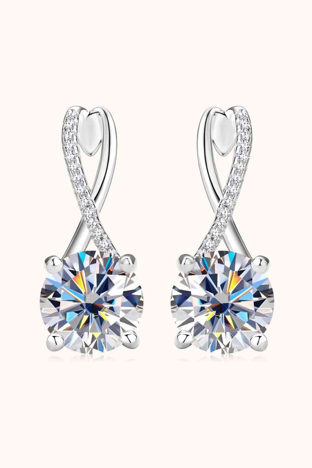 4 Carat Moissanite 925 Sterling Silver Earrings for Elegance