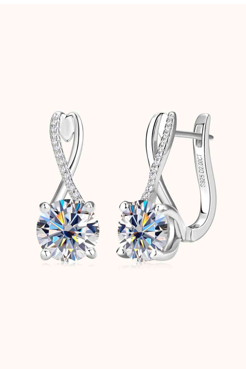 4 Carat Moissanite 925 Sterling Silver Earrings for Elegance