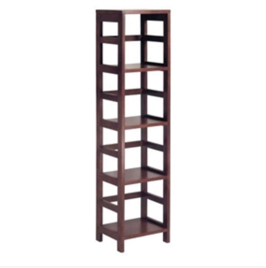 4-Shelf Narrow Shelving Unit Bookcase Tower in Espresso - Ruth Envision