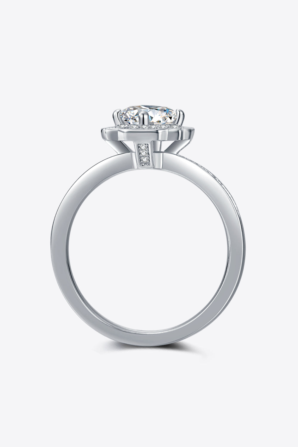 1 Carat Moissanite 925 Sterling Silver Halo Ring Design