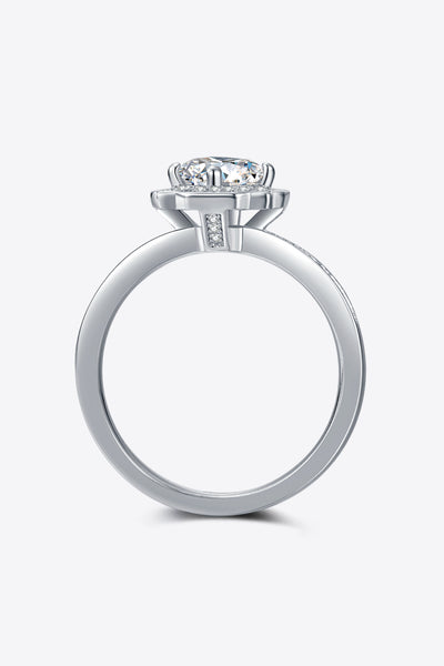 1 Carat Moissanite 925 Sterling Silver Halo Ring Design