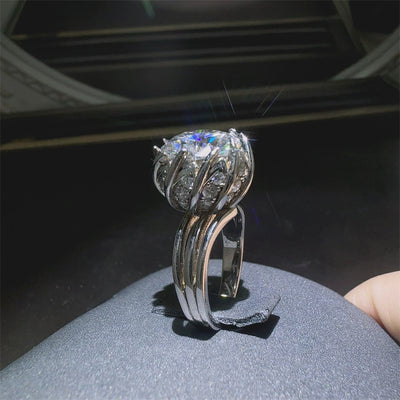 Stunning 3 Carat 925 Sterling Silver Moissanite Ring