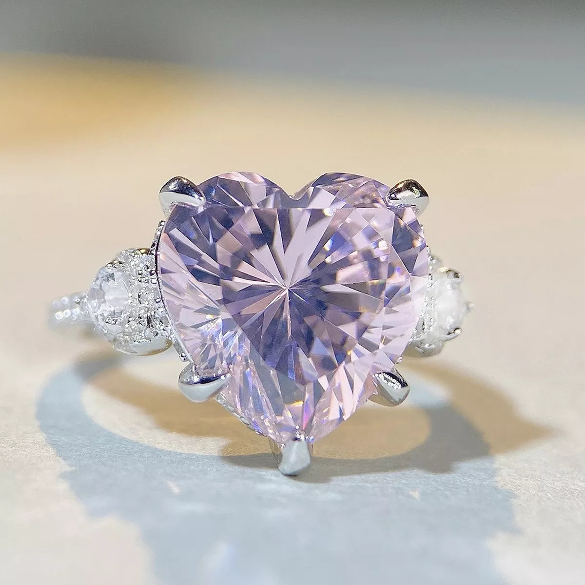925 Sterling Silver Zircon Heart Ring