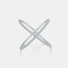 925 Sterling Silver Moissanite Crisscross Ring for Elegance