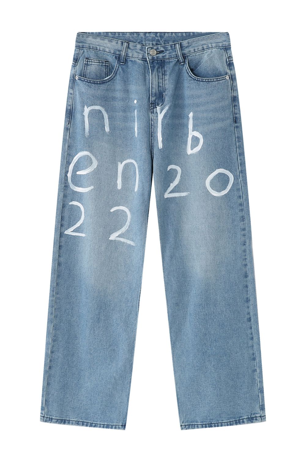 Men's Graffiti Wide Leg Jeans for Trendy Casual Style