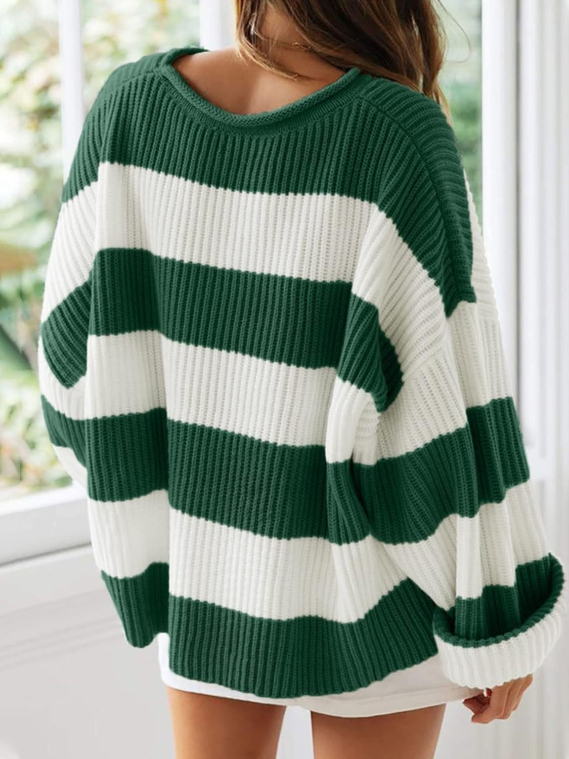 Round Neck Long Sleeve Sweater for Women Casual Style