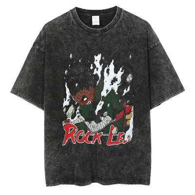Retro Naruto Anime Short Sleeve Cotton T-Shirt for Fans