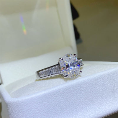 3 Carat Moissanite 925 Sterling Silver Ring for Elegance