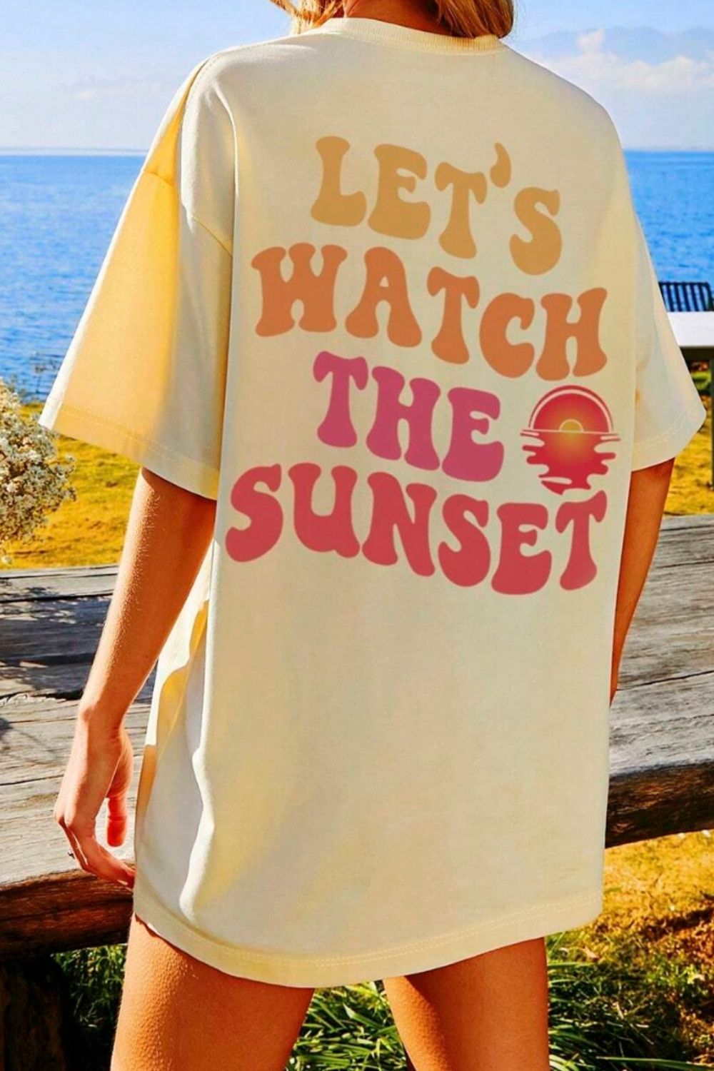SUNSET VIBES Round Neck T-Shirt for Effortless Style