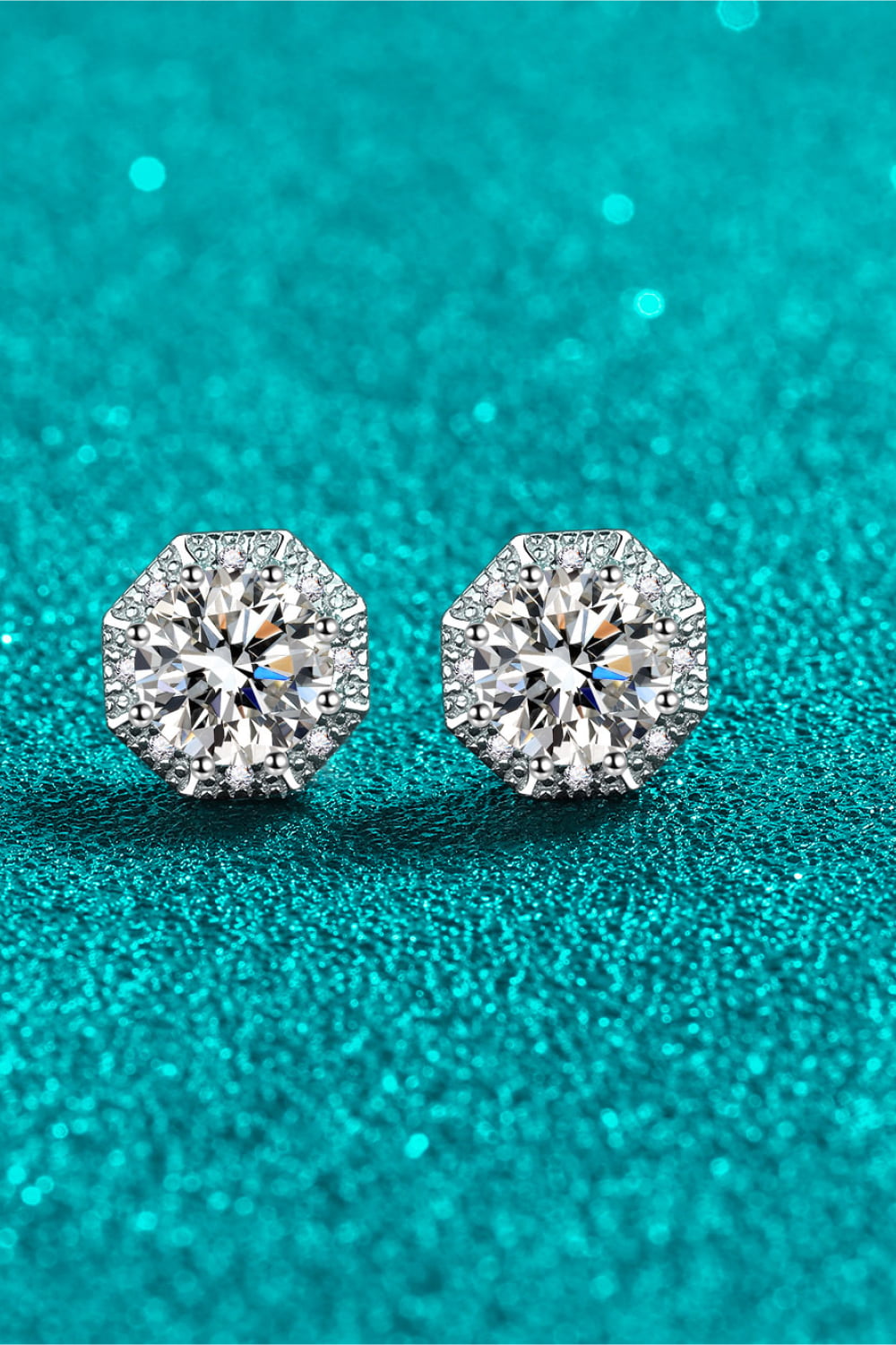2 Carat Moissanite 925 Sterling Silver Stud Earrings Set