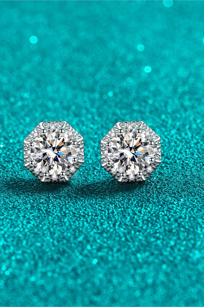 2 Carat Moissanite 925 Sterling Silver Stud Earrings Set