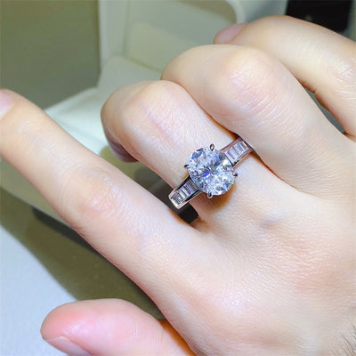 3 Carat Moissanite 925 Sterling Silver Ring for Elegance