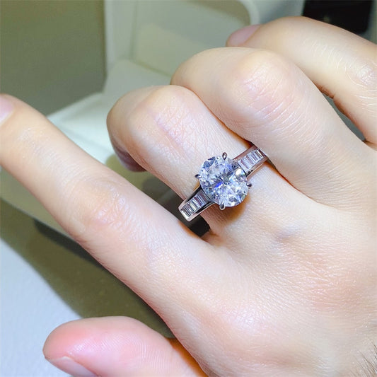 3 Carat Moissanite 925 Sterling Silver Ring for Elegance