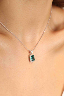 Adored 1.25 Carat Lab-Grown Emerald Pendant Necklace Elegance