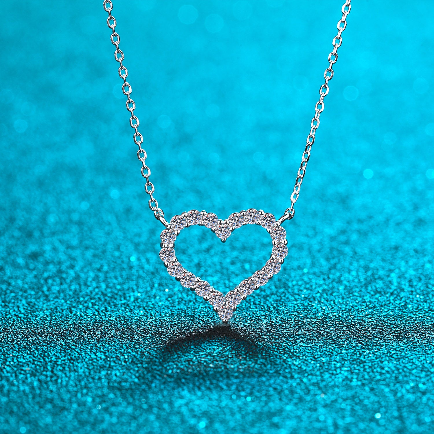 Moissanite 925 Sterling Silver Heart Shape Necklace Gift