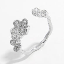 Stylish 925 Sterling Silver Inlaid Zircon Open Ring