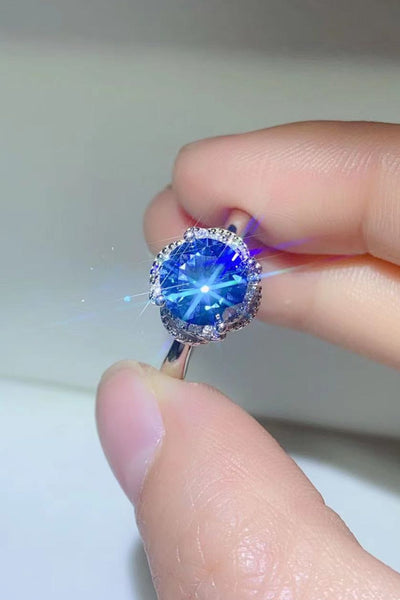 2 Carat Moissanite Contrast 925 Sterling Silver Ring Design