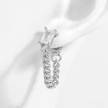 925 Sterling Silver Zircon Chain Earrings for Elegant Style