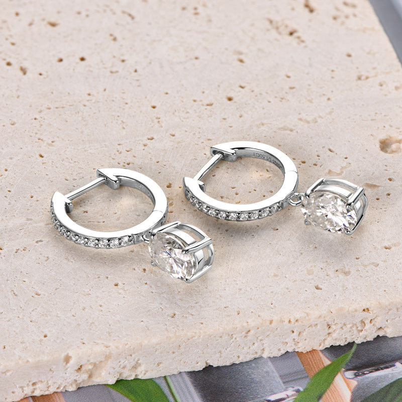 3 Carat Moissanite 925 Sterling Silver Earrings for Women