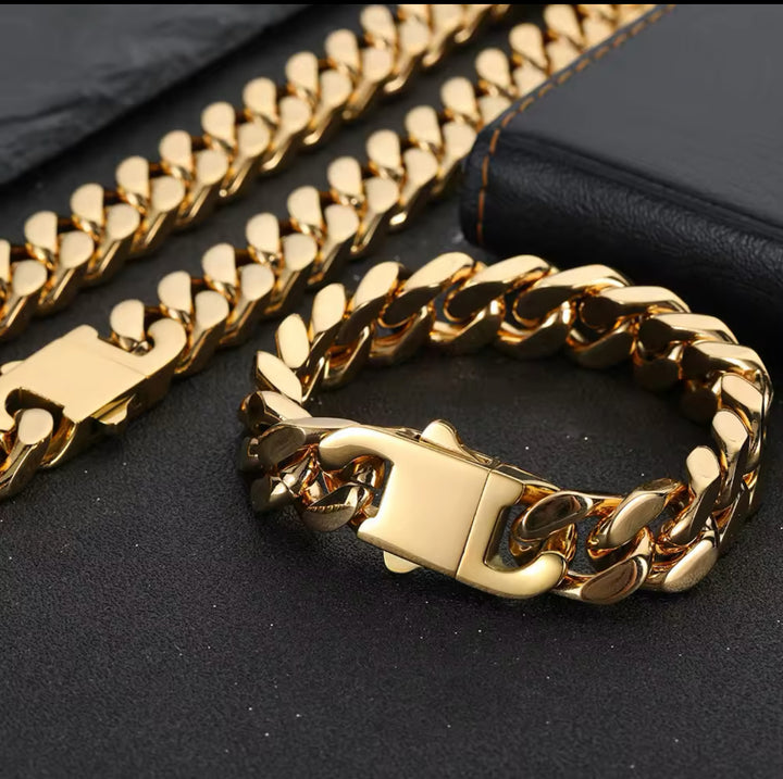 Stainless Steel Men’s Cuban Link Chain Necklace