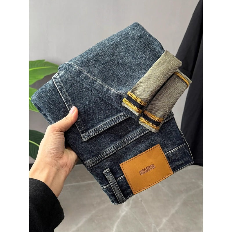 Style Splatter Ink Stretch Denim Slim Tapered Jeans