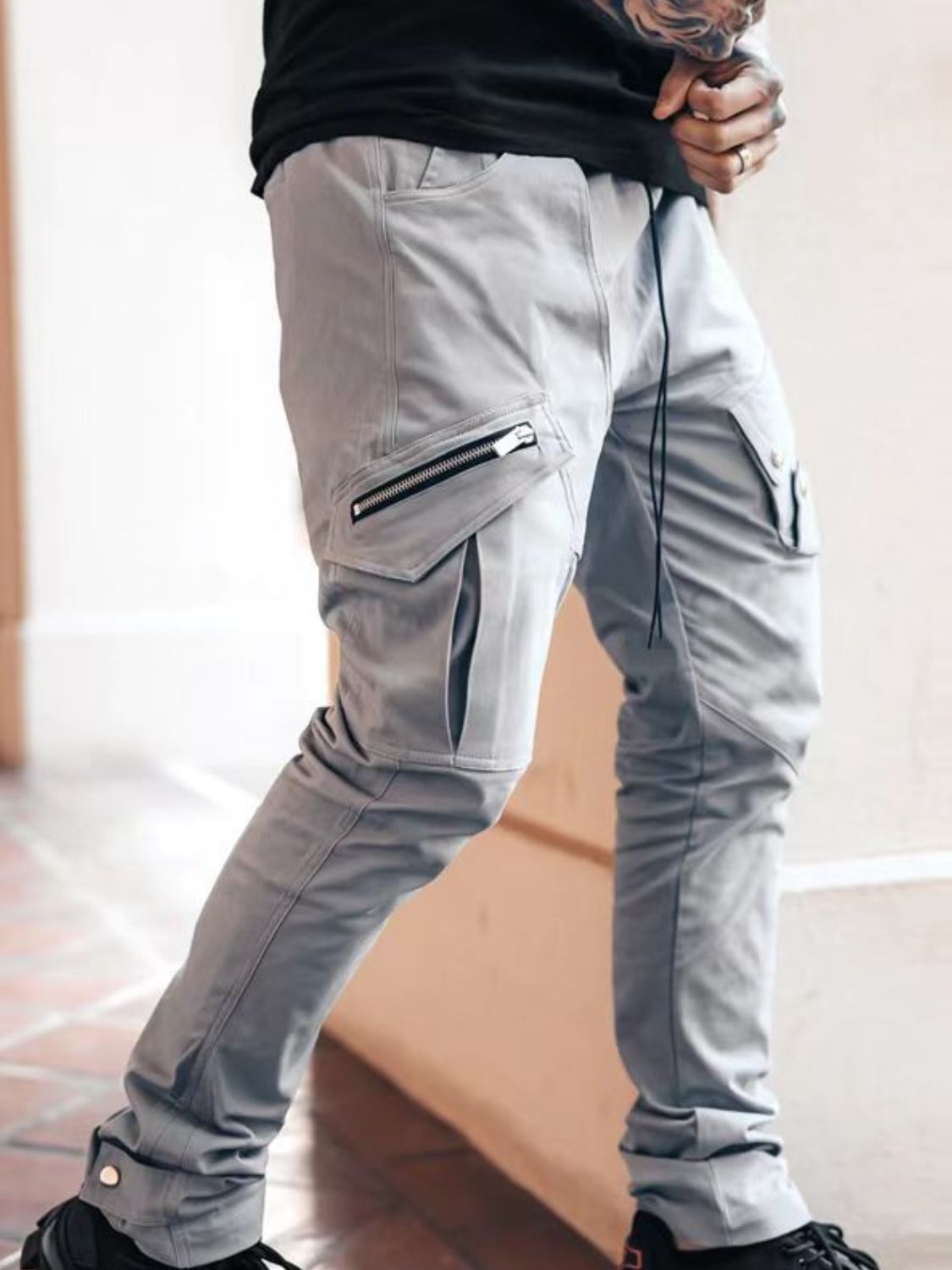 Men's Plus Size Pants with Cargo Pockets for Comfort