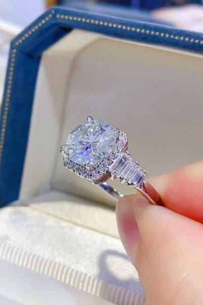 Stunning 3 Carat Moissanite 925 Sterling Silver Ring