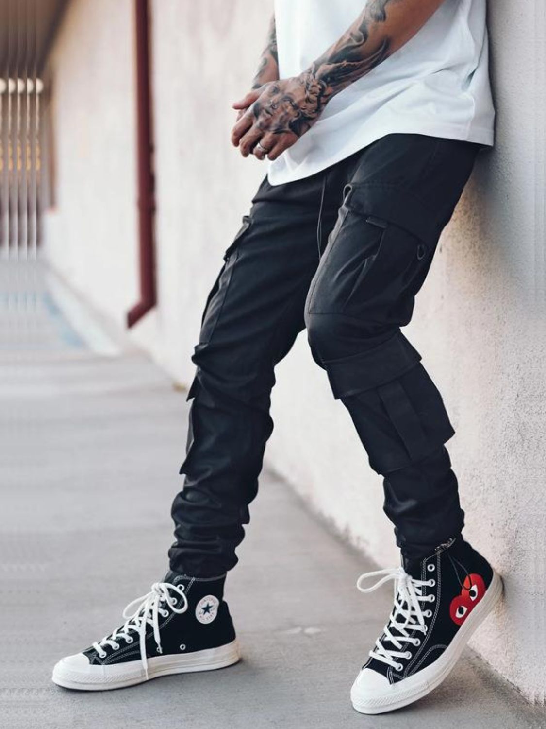 Men's Drawstring Pants with Cargo Pockets for Comfort