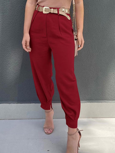 Stylish High-Waisted Crop Trousers for Chic Comfort