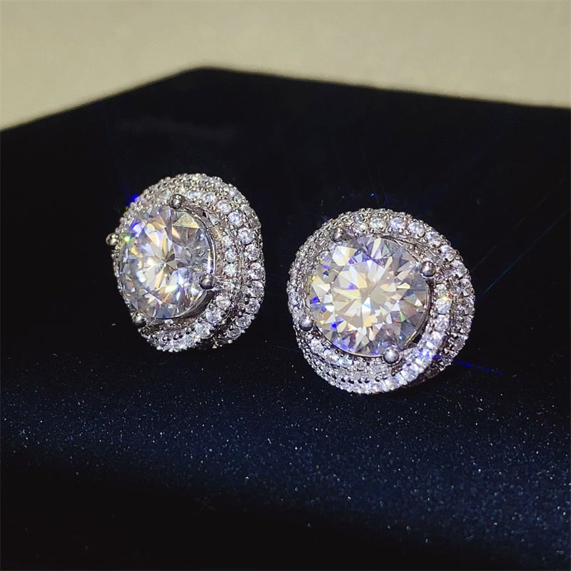 6 Carat Moissanite 925 Sterling Silver Earrings for Elegance