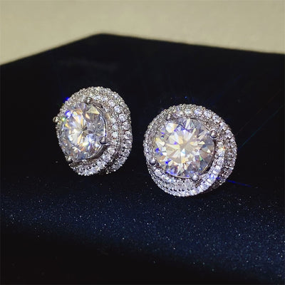 6 Carat Moissanite 925 Sterling Silver Earrings for Elegance