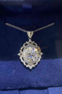 5 Carat Moissanite Necklace, Platinum-Plated