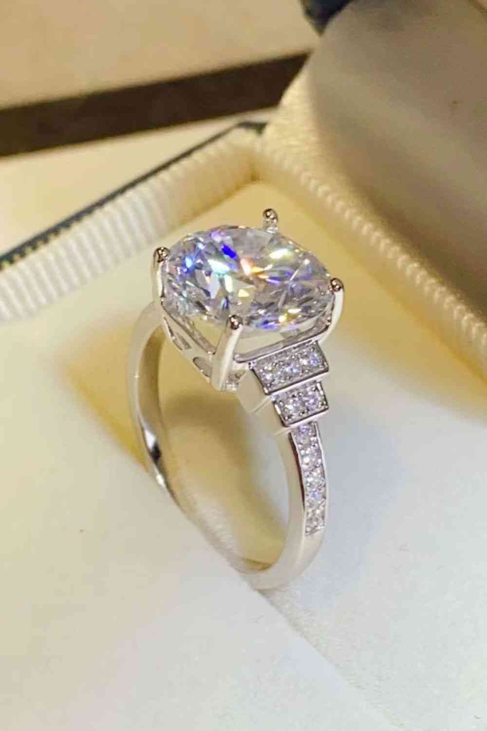 Stunning 5 Carat Moissanite 925 Sterling Silver Ring