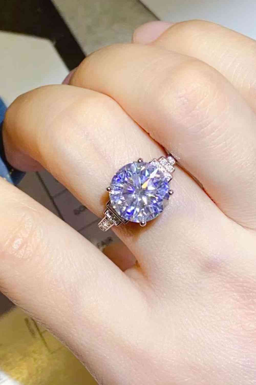Stunning 5 Carat Moissanite 925 Sterling Silver Ring
