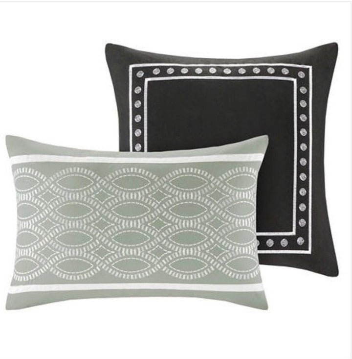 5-Piece Black White Damask Comforter Set - Ruth Envision