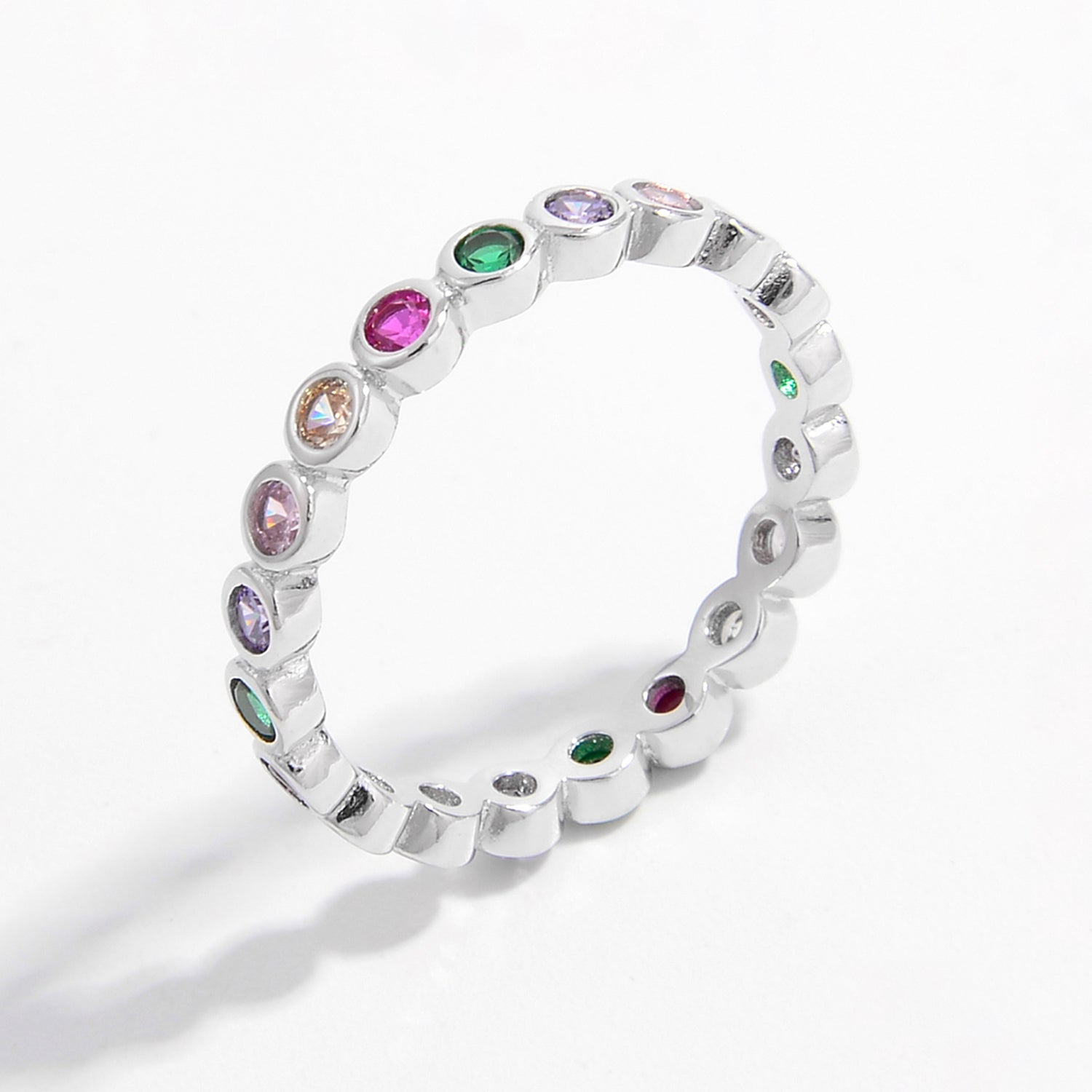 925 Sterling Silver Contrast Zircon Ring for Elegant Style