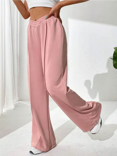 Elastic Waist Wide Leg Pants for Comfortable Chic Style